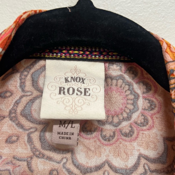 Knox Rose Women's Floral Open Front Kimono Duster - Picture 4 of 5